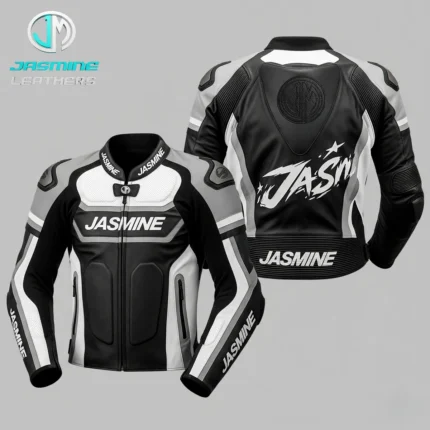 Silver Apex Racing Leather Jacket