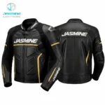 Gold Trace Racing Leather Jacket