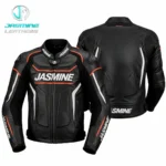 Orange Trace Racing Leather Jacket
