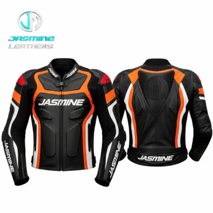 Orange Surge Racing Leather Jacket