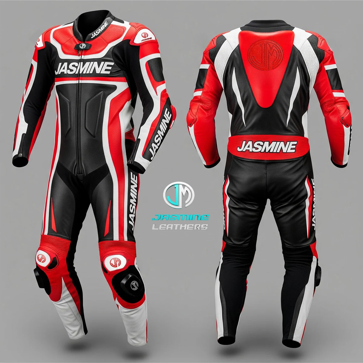 Jasmine Leathers Ignition Racing Leather Suit — front and back