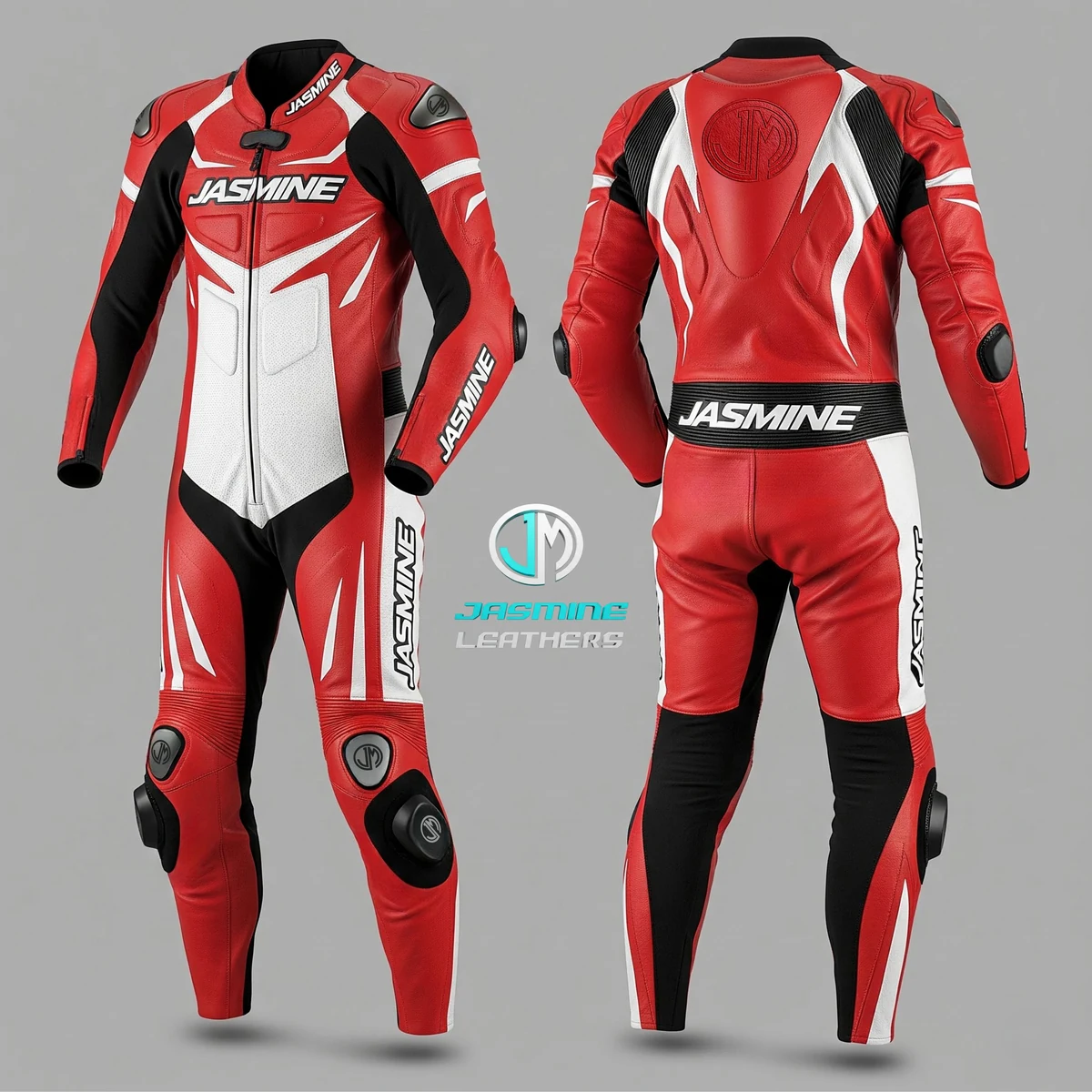Jasmine Leathers Blaze Racing Leather Suit — front and back