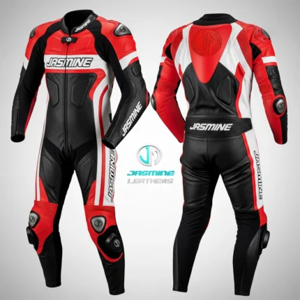 Vortex Red Racing Leather Suit