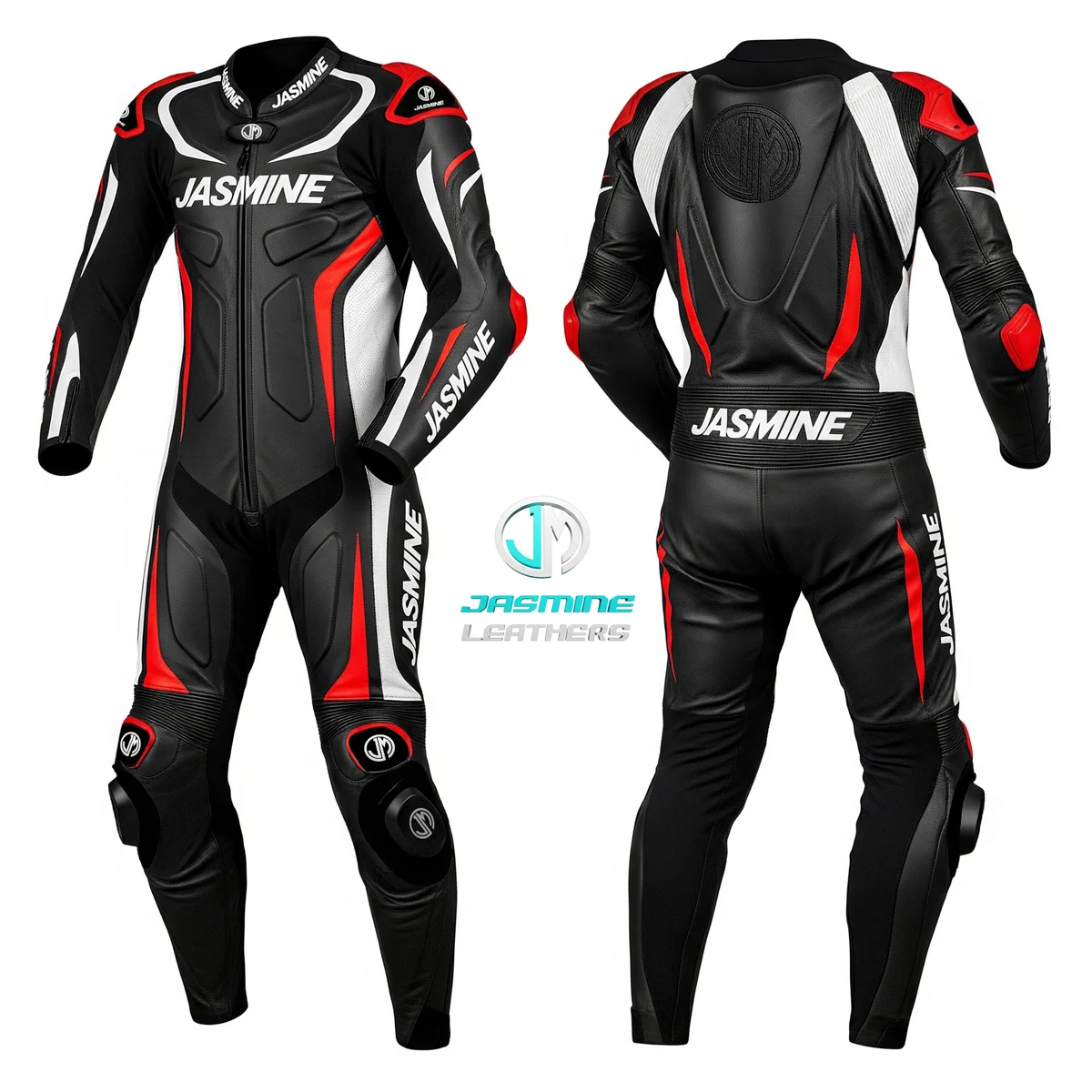 Jasmine Leathers Raptor Racing Leather Suit — front and back