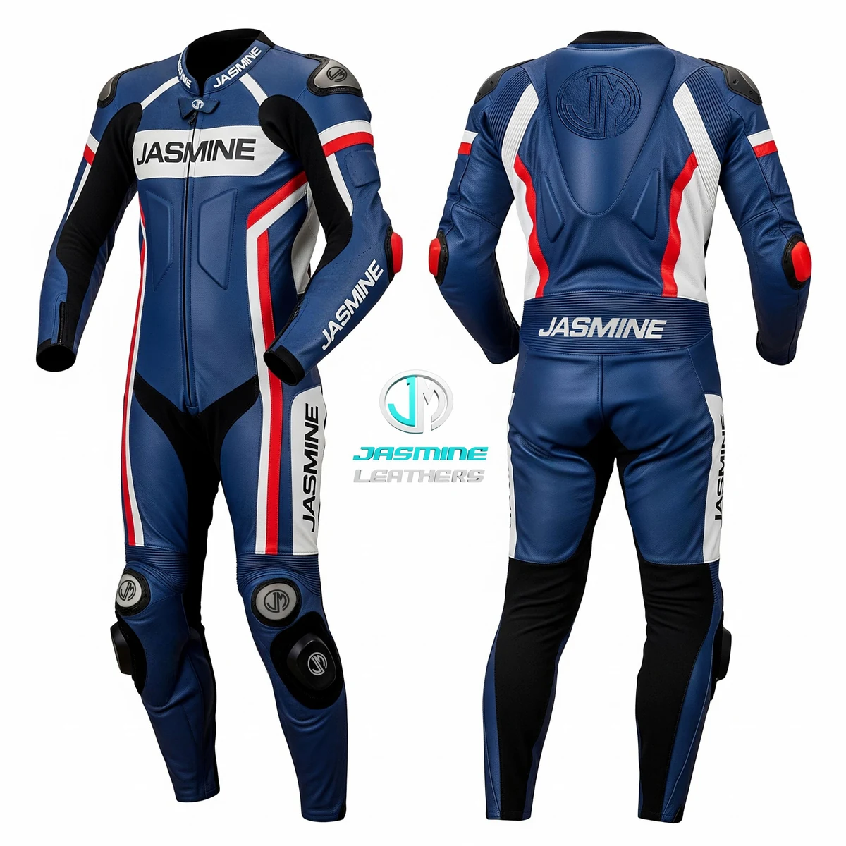 Jasmine Leathers Atlantic Racing Leather Suit — front and back