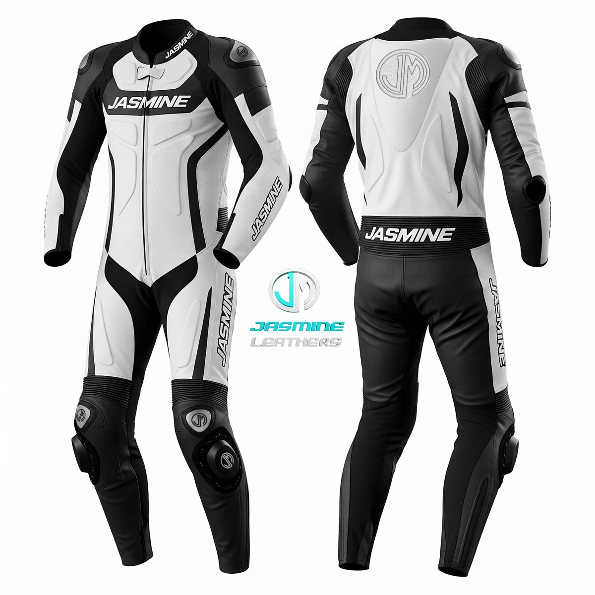 Jasmine Leathers Arctic Racing Leather Suit — front and back