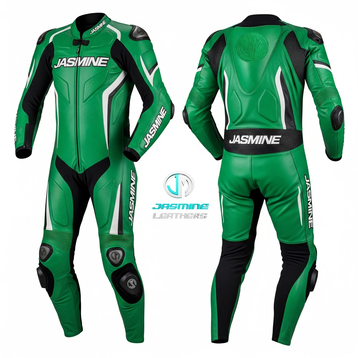 Jasmine Leathers Jade Racing Leather Suit — front and back