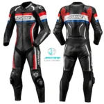 Tricolour Sprint Racing Leather Suit