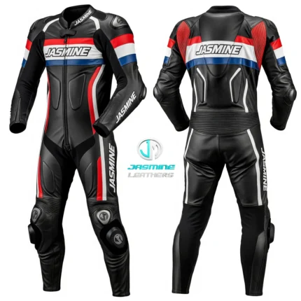 Tricolour Sprint Racing Leather Suit
