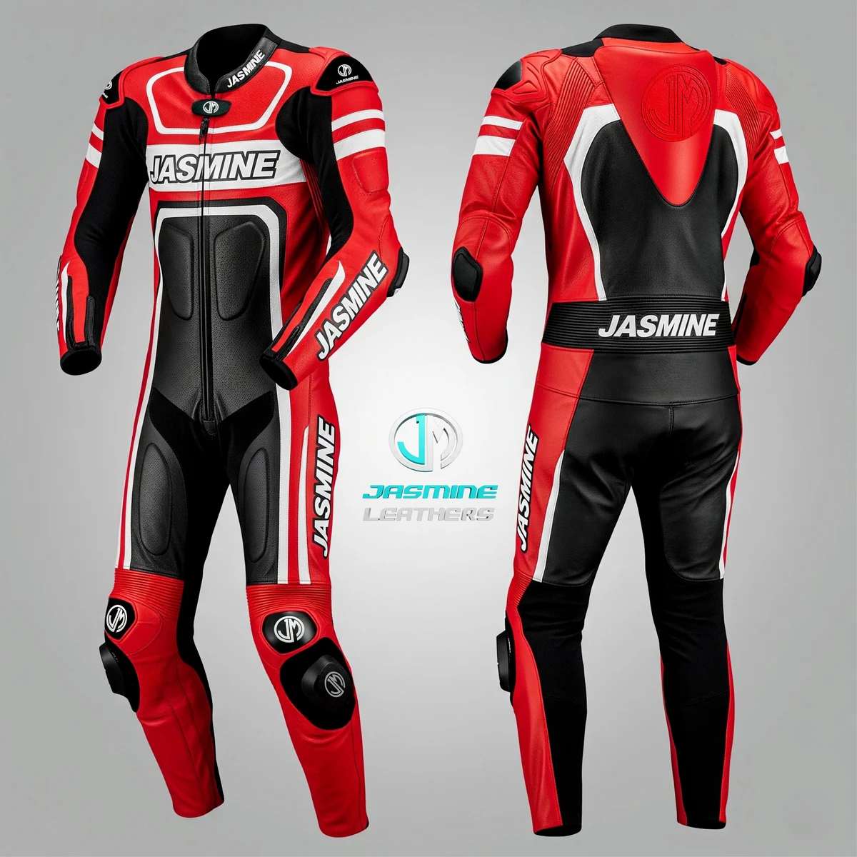 Jasmine Leathers Afterburner Racing Leather Suit — front and back
