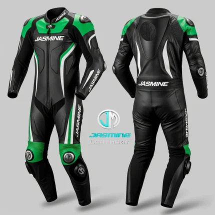 Green Apex Racing Leather Suit