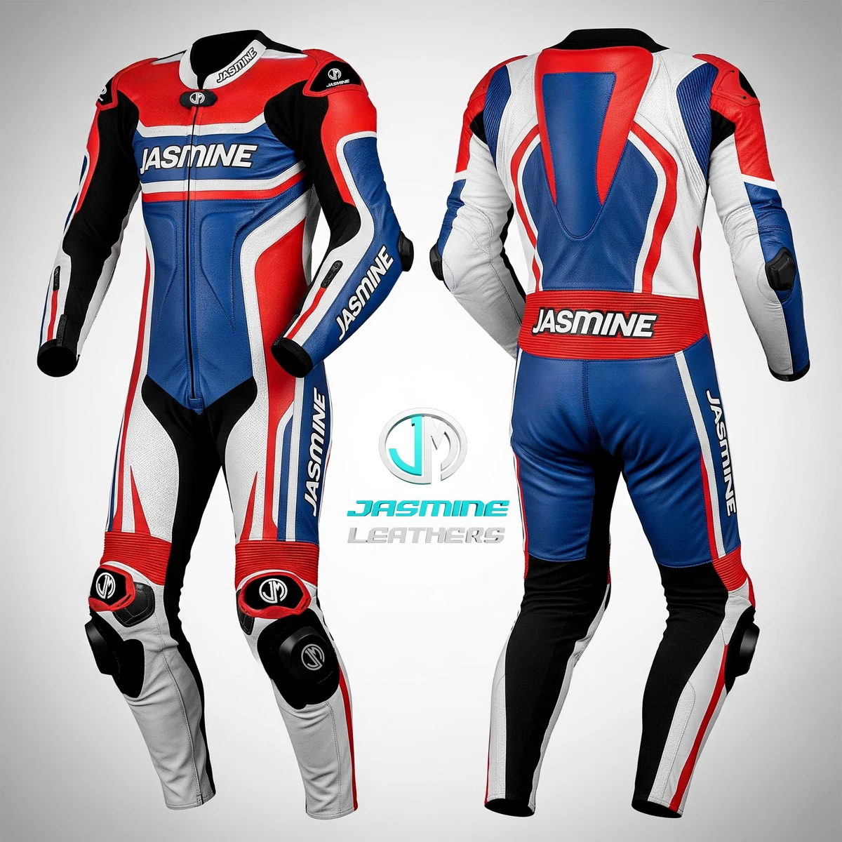 Jasmine Leathers Skyline Racing Leather Suit — front and back